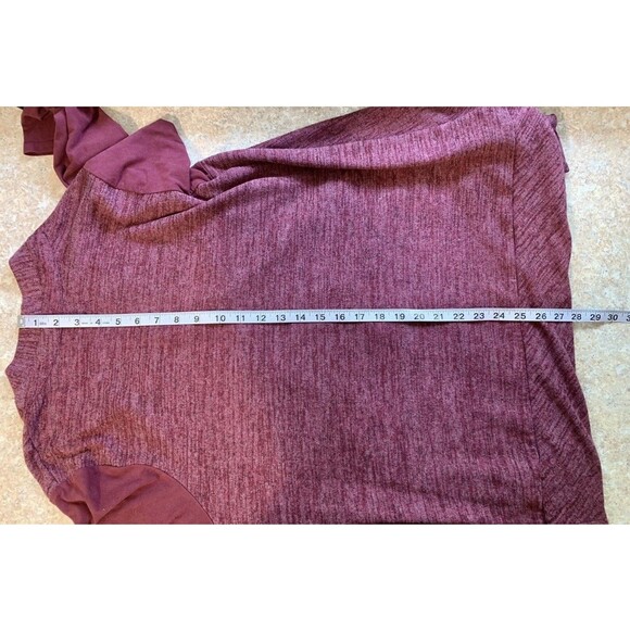 LOGO Lori Goldstein Maroon Assymetrical Pocket Full Zip Jacket Sweater Large - Picture 6 of 8